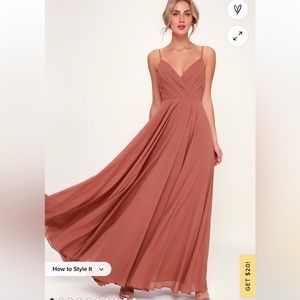 Lulu’s All About Love Maxi Dress, Rose, Size Small